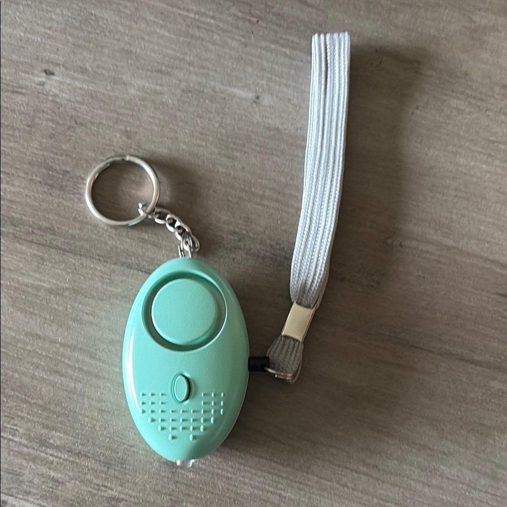 Mint Green Personal Alarm/ flashlight Keychain
